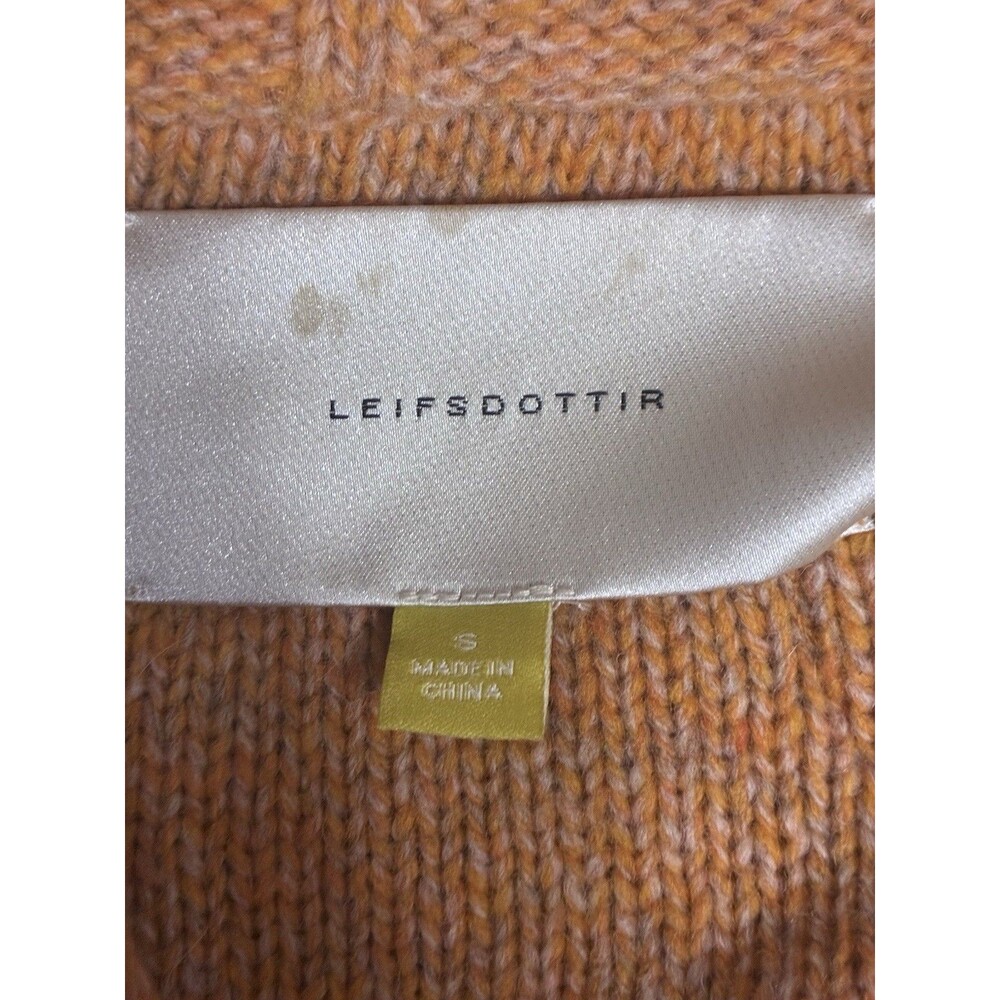 Leifsdottir Wool Boho Orange Cardigan Textured Knit Size Small - Picture 6 of 8